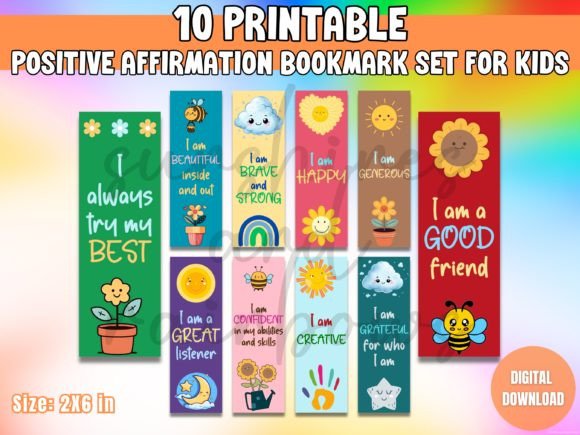 Download Positive Affirmation Bookmarks for Kids - Positive Collection