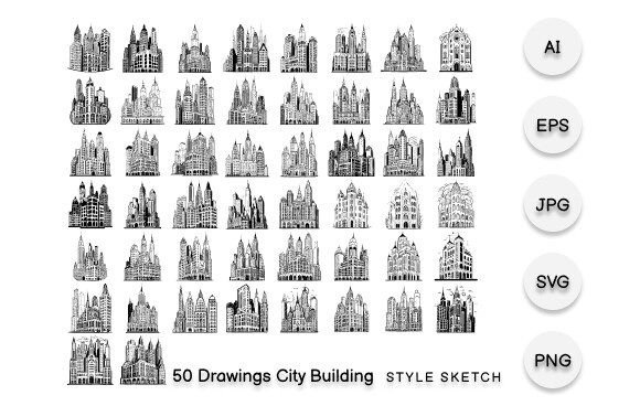 Download Drawings City Building Element Black - Drawings Collection