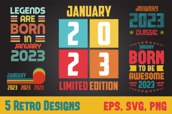 Download 5 Retro Designs - January 2023 - 2023 Collection