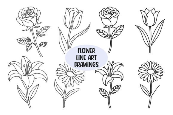 Download Flower Line Art Drawings Rose Clipart - Drawings Collection